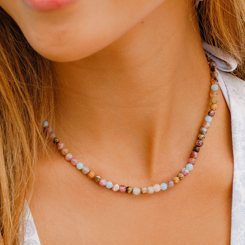 Peace + Happiness 4mm Healing Necklace