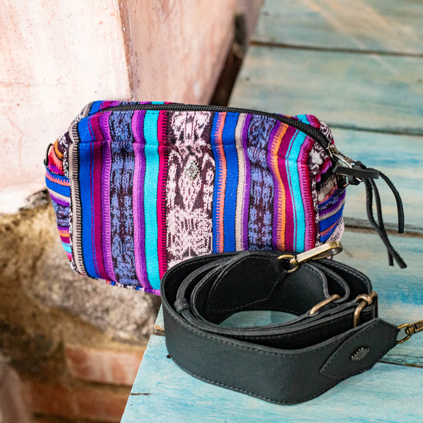 WANDER CROSSBODY BAG + STRAP SET - CORTE - BLACK - NO. 16766