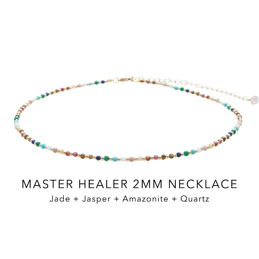 Master Healer 2mm + Dewdrop Necklace Stack